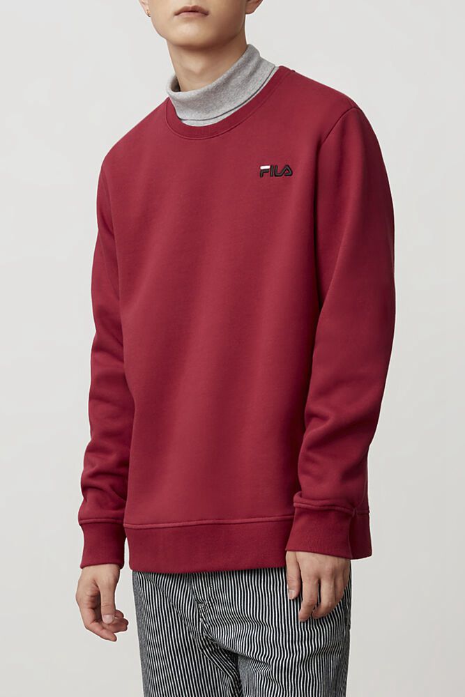 Fila Colona Sweatshirt Red - Mens - 34529LQEJ